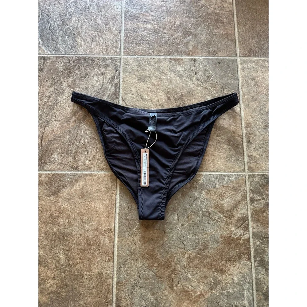 Skims Swim Mid Coverage Bottom Onyx Size XL